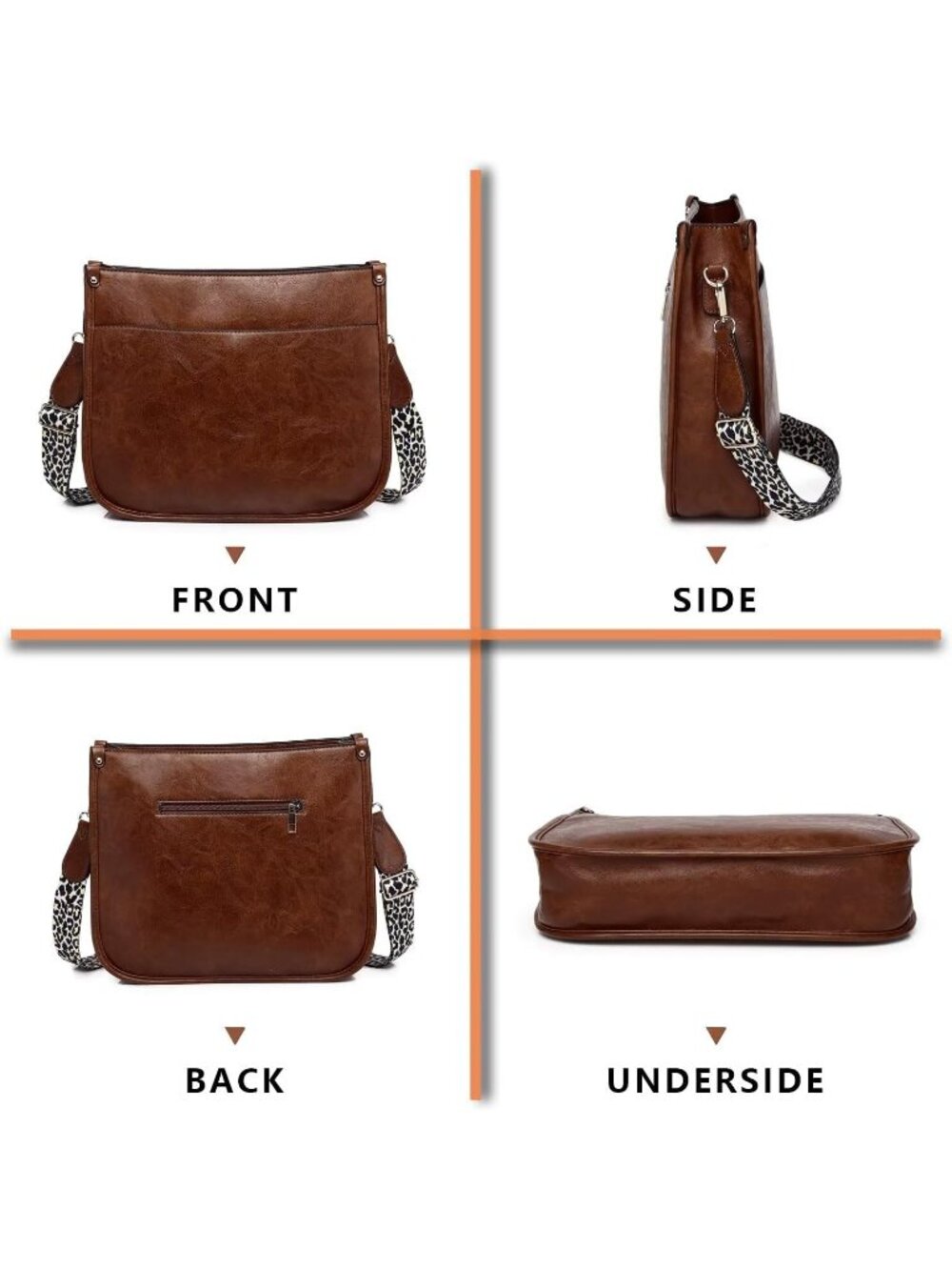 New Vegan Leather Crossbody Bags for Women Purse Shoulder Bag - Picture 6 of 6